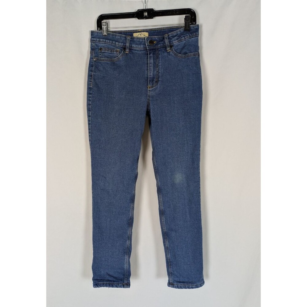 Blue Mountain Jeans 8 Women's Blue Fleece Lined Straight Leg Warm Winter Snow - Picture 1 of 7